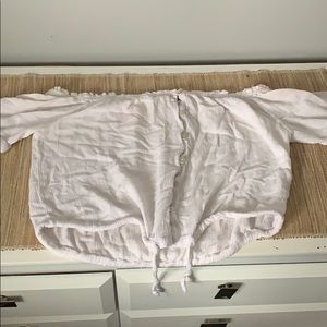 Off the shoulder, loose, white top